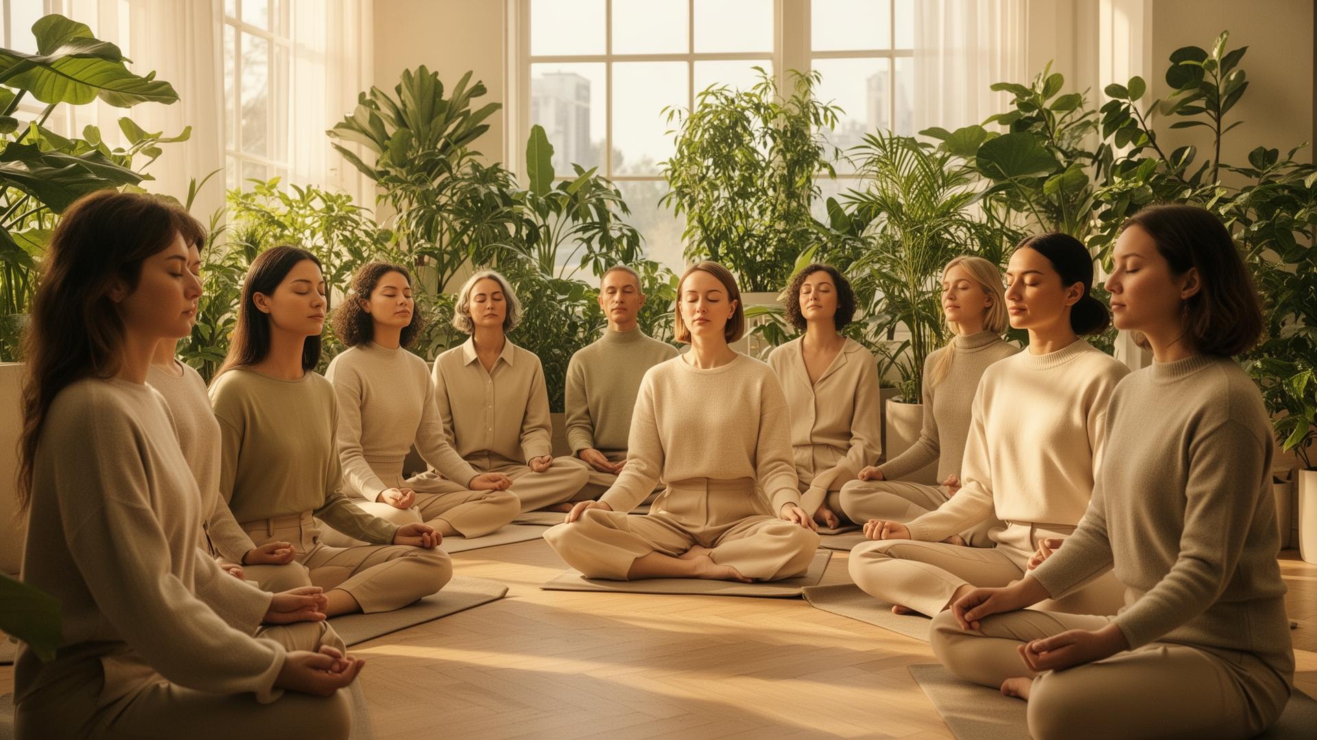 Peaceful corporate mindfulness session